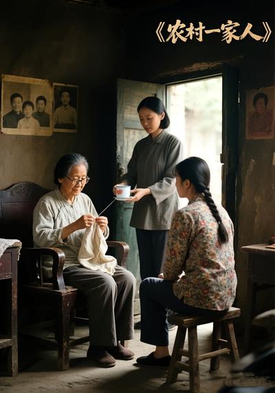 农村一家人}