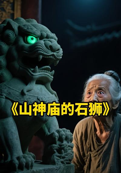 山神庙的石狮}