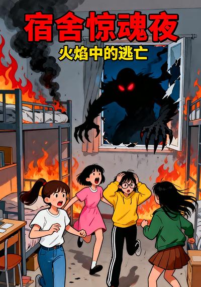 宿舍惊魂夜，火焰中的逃亡}