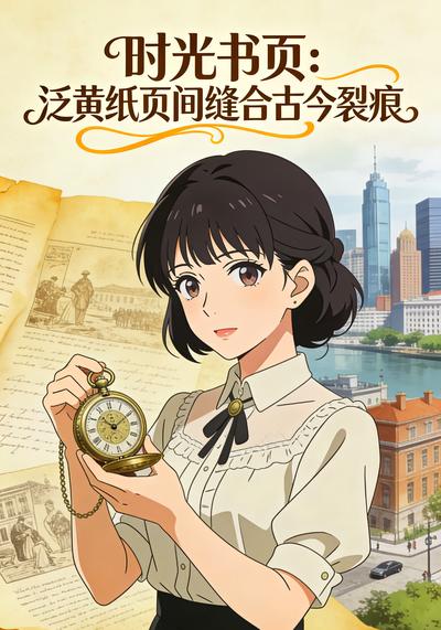 时光书页：泛黄纸页间缝合古今裂痕}